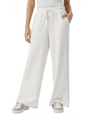 Splendid Embroidered Eyelet Sweatpant - White
