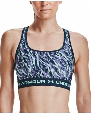 Under Armour Activewear Print Cross Back Sports Bra - Blue