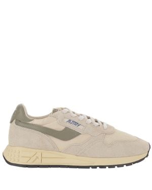 Autry Ivory/ Padded Heel Running Sneakers - Natural