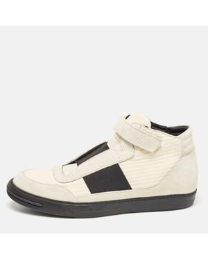 Tod's Fabric And Suede High Top Sneakers - Natural