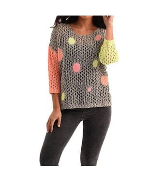 French Kyss Bubbles Crochet Top - Black