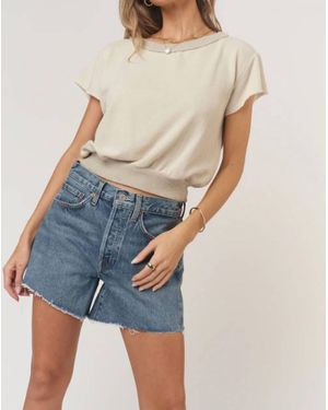 Project Social T Zaya Textured Crew Neck Tee - Blue