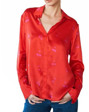 Catherine Gee Daria French Cuff Blouse - Red