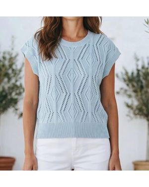 J. Society Pointelle Sweater Vest - Blue
