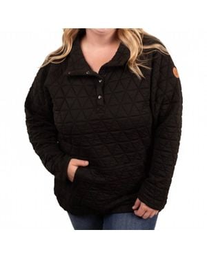 Michelle Mae Structured Snap Button Pullover Jacket - Black