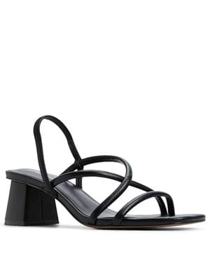 Call It Spring Kiira Sandal Us Faux Leather Block Heel Gal736 - Black