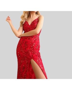Primavera Stunning Long Evening Dress - Red