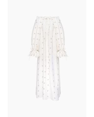 Sleeper Cha-Cha Linen Maxi Dress - White