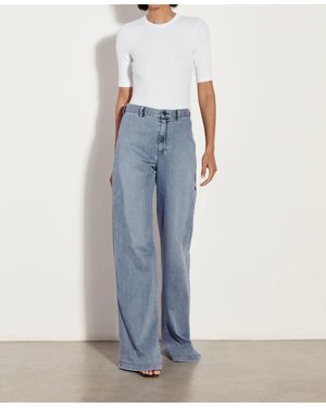 Enza Costa Textured Knit Half Sleeve Bodysuit - Blue