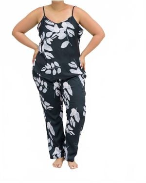 ISAYES Floral Scoopneck Pajama Set - Blue