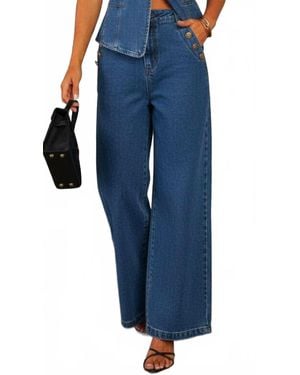 EmberLoom Wide Leg Denim Pants - Blue