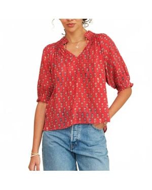 M.A.B.E Ari Short Sleeve Top - Red