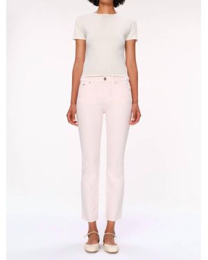 DL1961 Mara Straight Mid Rise Ankle Jeans - Pink