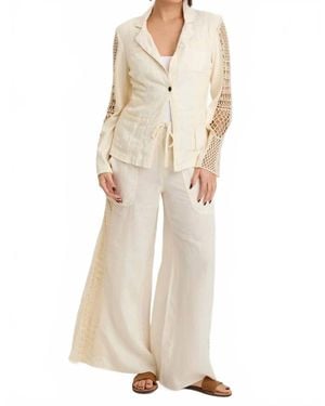 XCVI Garcia Smocked Pull-On Wide Leg Pants - Natural