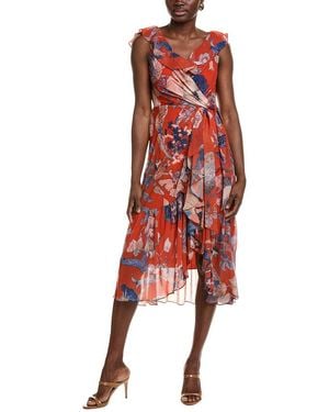 Emanuel Ungaro Jackie Midi Dress - Red
