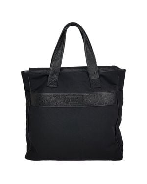 Armani Collezioni Big Nylon Tote Bag - Black