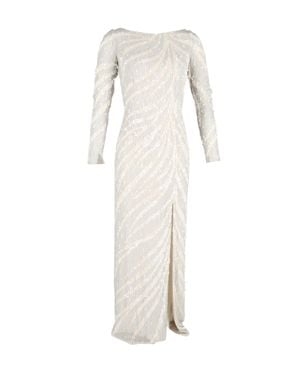 Jenny Packham Long Sleeve Gown - White