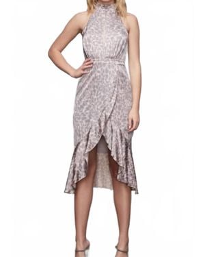 GOOD AMERICAN Resort Halter Leopard Dress - Pink