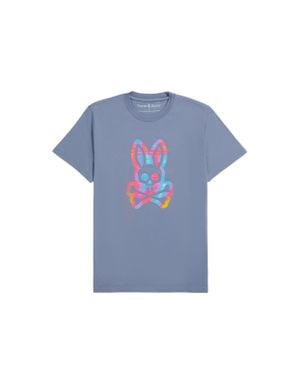 Psycho Bunny Montgomery Graphic Chambray Tee B6u948y1pc-blucha - Blue