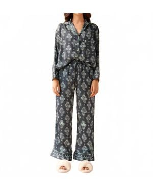 Omika Long Sleeve Pajama Pants Set - Black