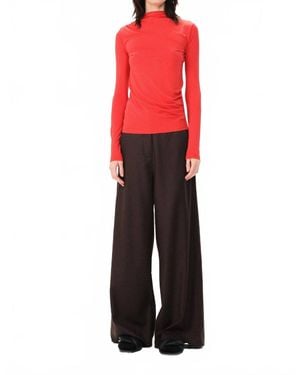 Maria Cher Vera Justin Long Sleeve Top - Red