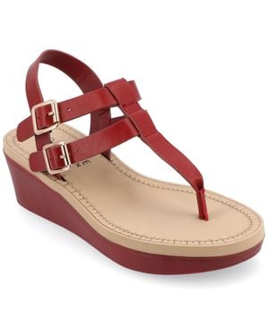 Journee Collection Apos;S Bianca Medium And Wide Width Wedge Sandals - Pink