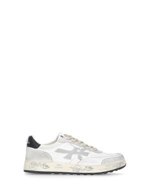 Premiata Nous 7233 Leather-Blend Sneakers - White