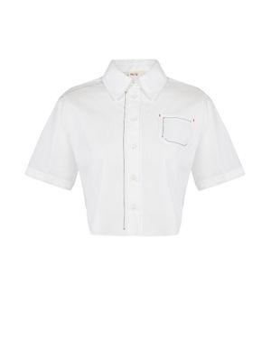 Pcfg Free Heaven Striped Crop Shirt - White