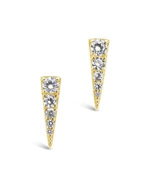 Sterling Forever Sterling Cz Pyramid Studs - White