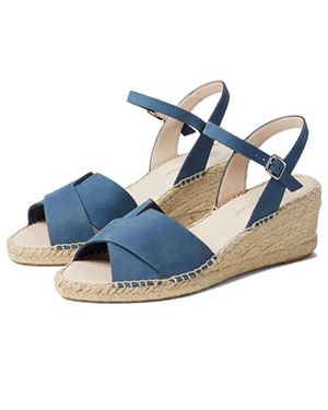 Eric Michael Leigh Sandals Wedge Heel Espadrille Zogg2148 - Blue