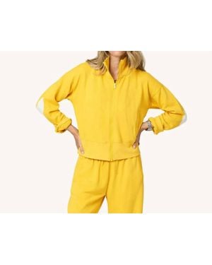 Kerri Rosenthal Zip Up Mock Neck Sweatshirt - Yellow