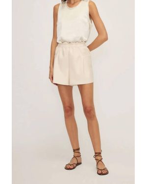 Melissa Nepton Hudson Vegan Leather Shorts - Natural