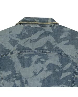 Purple Brand Laser Wrinkled Denim Jackets - Blue