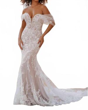 Allure Romance Off The Shoulder Wedding Gown - White