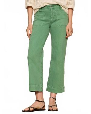 Sandy Liang Marine Crop Straight Leg Jeans - Green