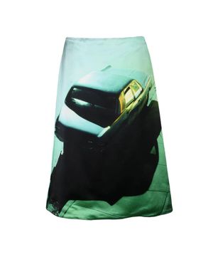 Jil Sander Satin Midi Skirt - Green