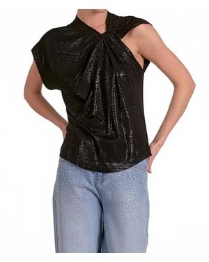 Elan Morocco Flattering Twist Top - Black
