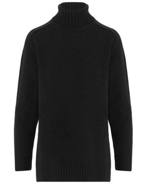 Bruno Manetti Virgin Wool Cashmere Turtle-Neck Sweater - Black