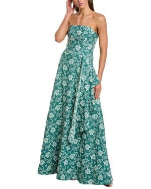 Rene Ruiz Strapless A-Line Side Drape Gown - Green