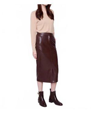 Charlie b Faux Leather Midi Skirt - Red