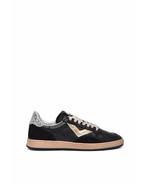 4b12 Leather Glitter Sneakers - Black