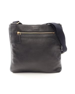 Prada Leather Shoulder Bag - Gray