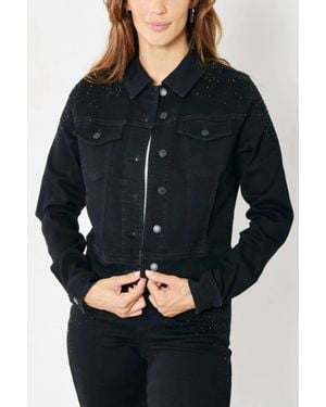 Judy Blue Rhinestone Embellished Jacket - Black