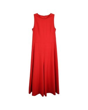 Akris Sleeveless Pleated Midi Dress - Red