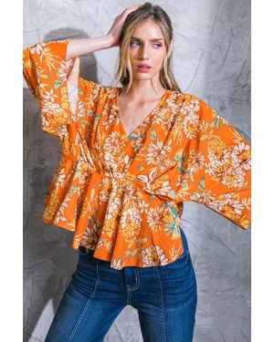 TRUEDAMES Find You Well Woven Top - Orange