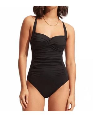 Seafolly Twist Halter One Piece - Black