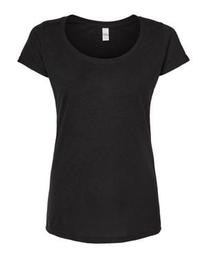 Tultex Poly-Rich Scoop Neck T-Shirt - Black