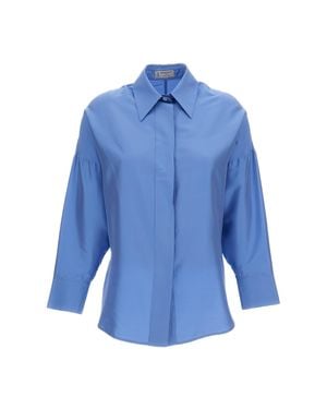 Alberto Biani Oversized Light Silk Shirt - Blue