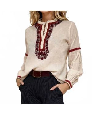 MAISON HOTEL Bruna Vinyard Embroidered Blouse - White
