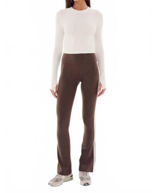 Splits59 Louise Rib Long Sleeve Crop Top - Natural